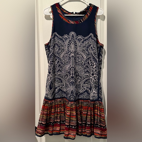 Sam Edelman Sleeveless Flowy Textured Boho Flounced A-line Dress - Picture 2 of 6
